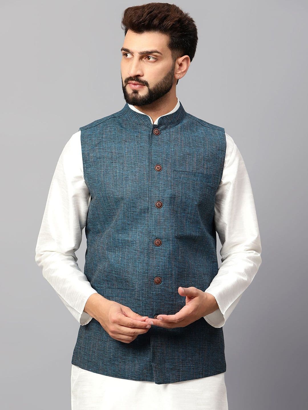 Latest Chikan Garments Woven Design Nehru Jackets - view 1