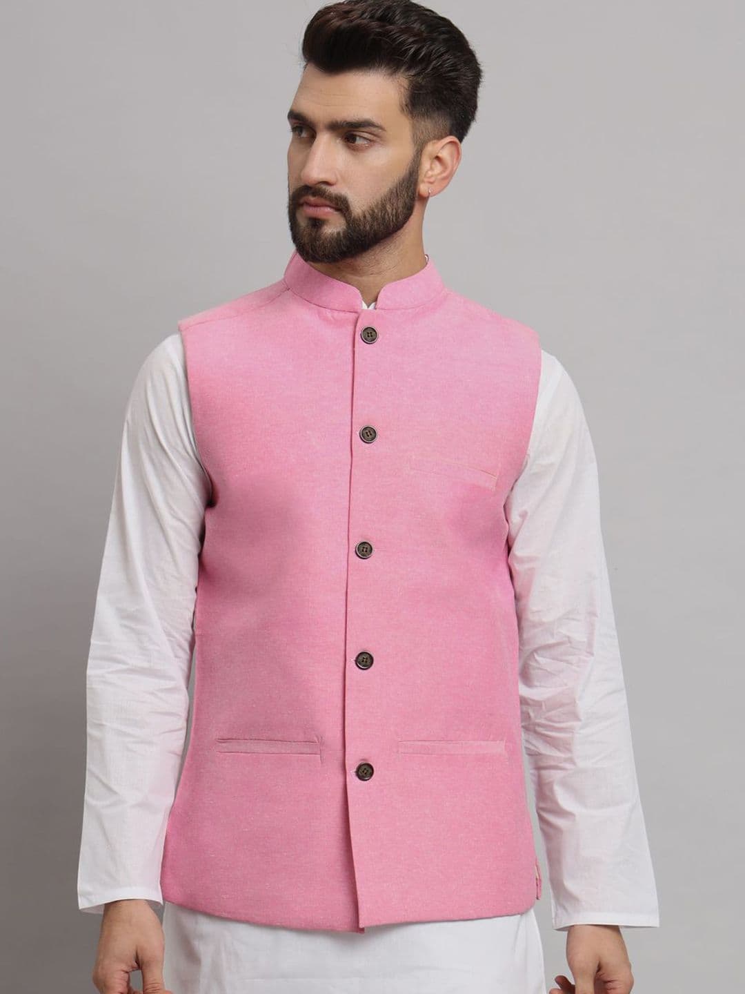 Latest Chikan Garments Mandarin Collar Nehru Jacket - view 1