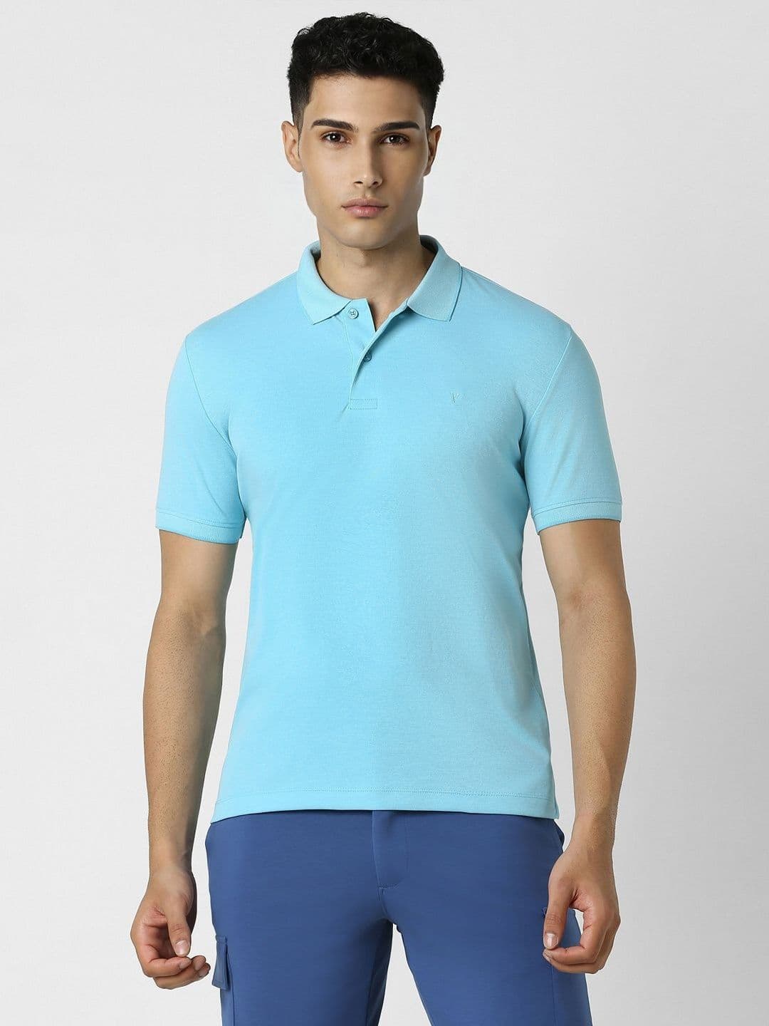 Van Heusen Flex Men Polo Collar Solid T-shirt - view 1