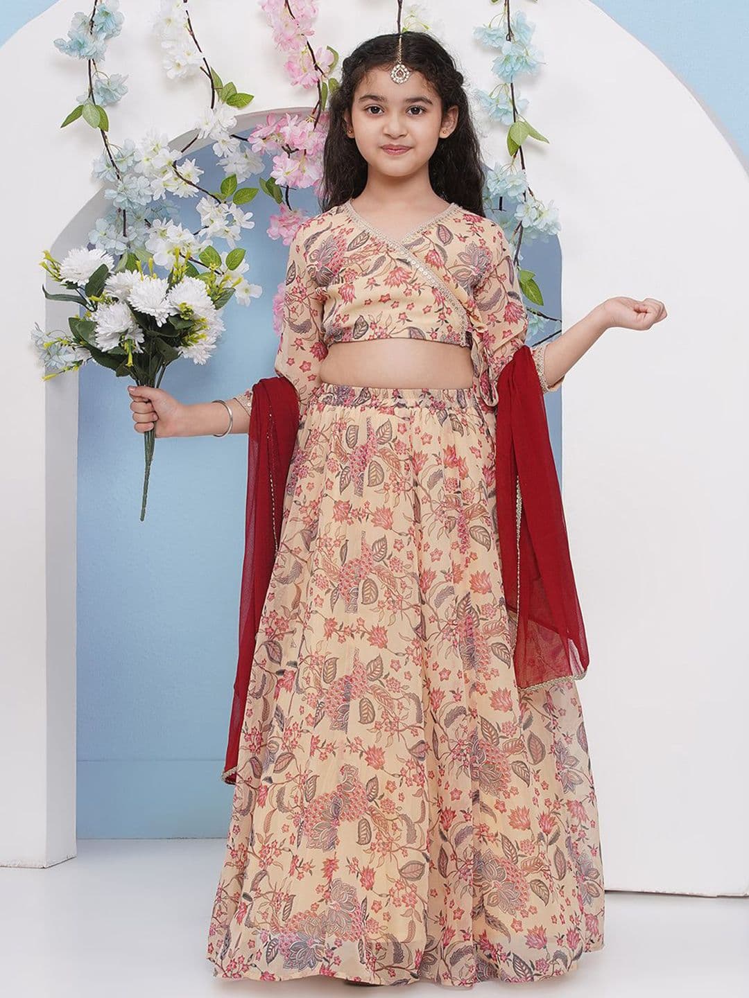 Bitiya by Bhama Girls Printed Ready to Wear Lehenga & Blouse With Dupatta - view 1