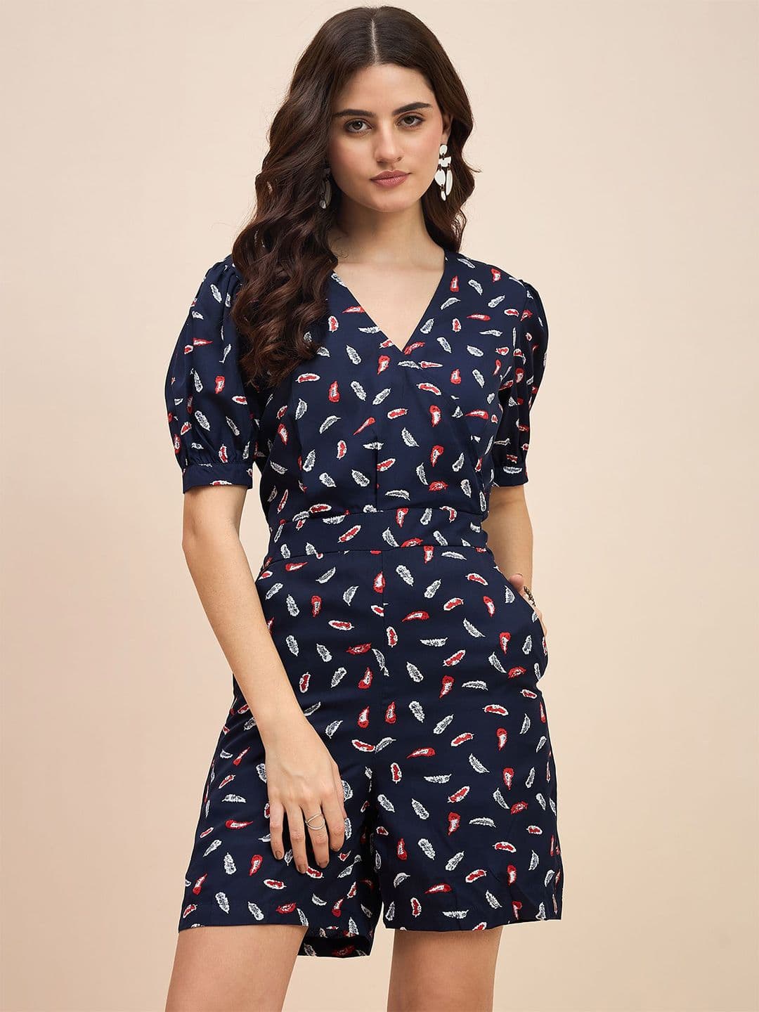 BRINNS Printed V-Neck Short Sleeves Jumpsuit - view 1