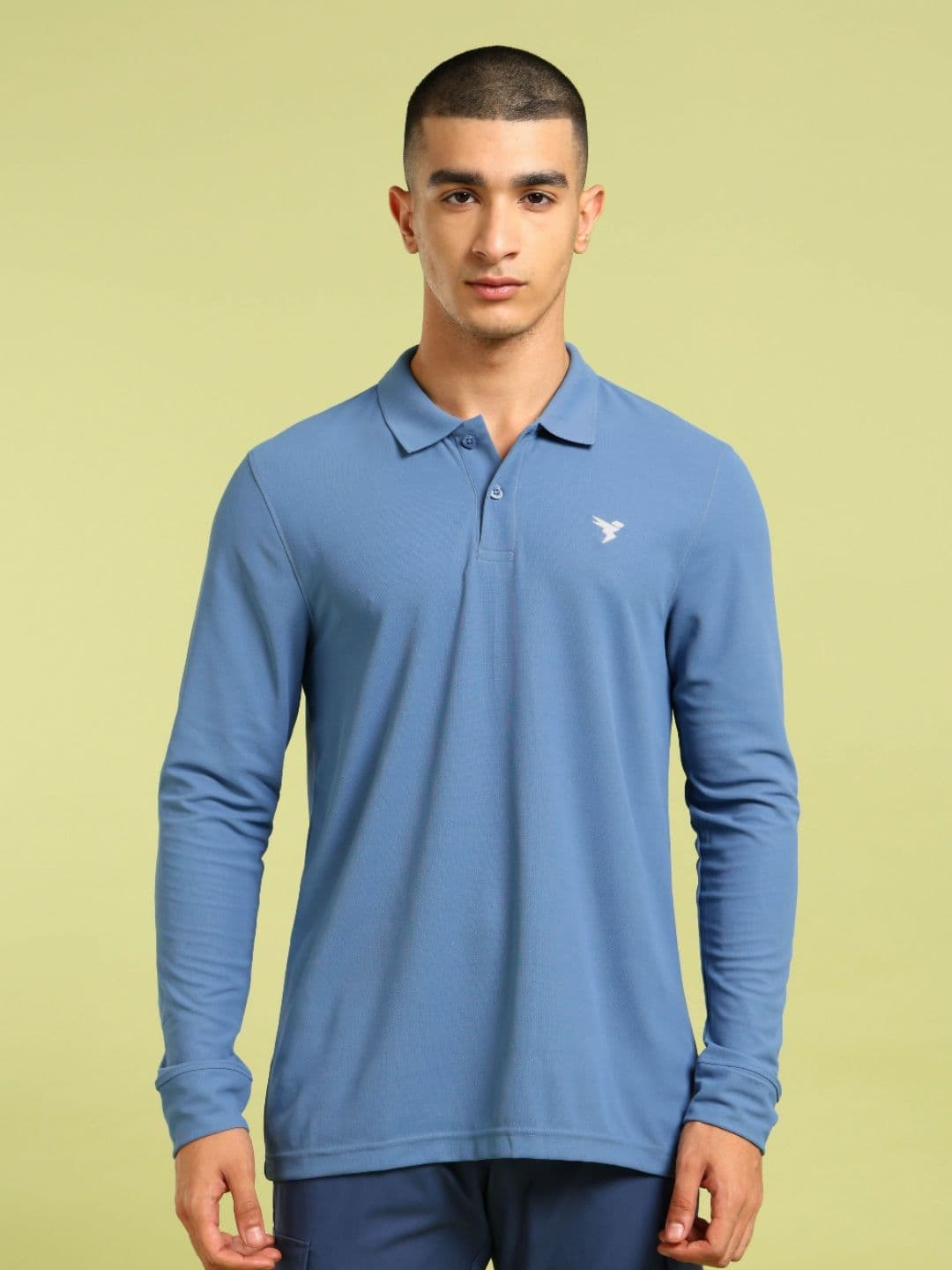 Technosport Men UPF50 Solid Polo Collar Polyester Slim Fit Tshirt - view 1