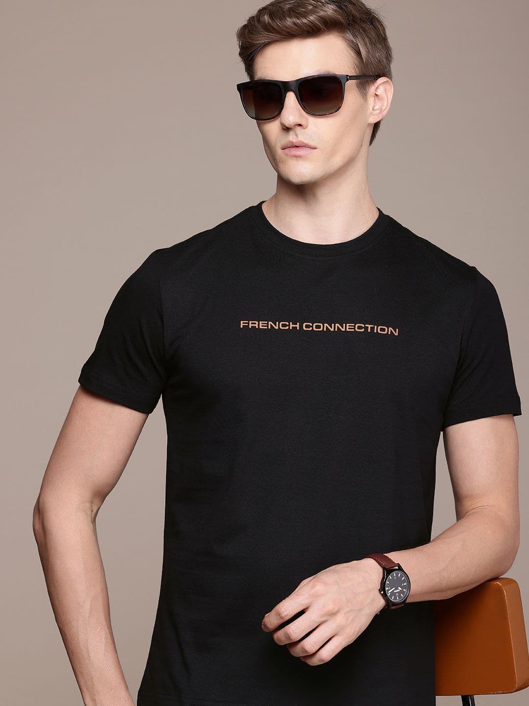 French Connection Men Typography Printed Pure Cotton Bio Finish T-shirt - view 1