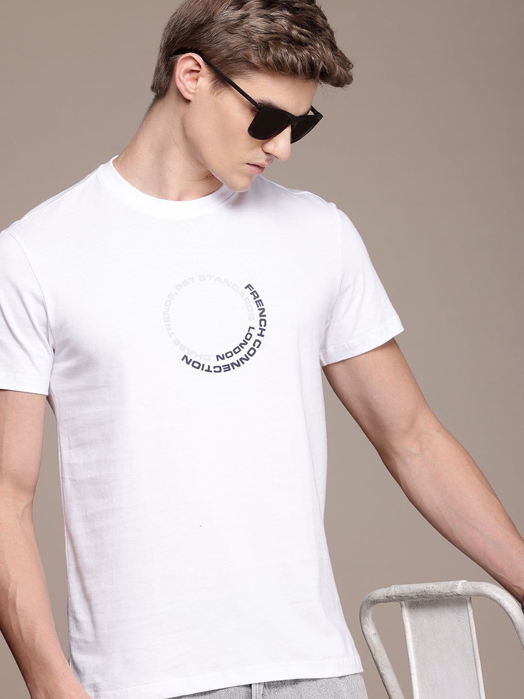 French Connection Men Typography Printed Pure Cotton Bio Finish T-shirt - view 1