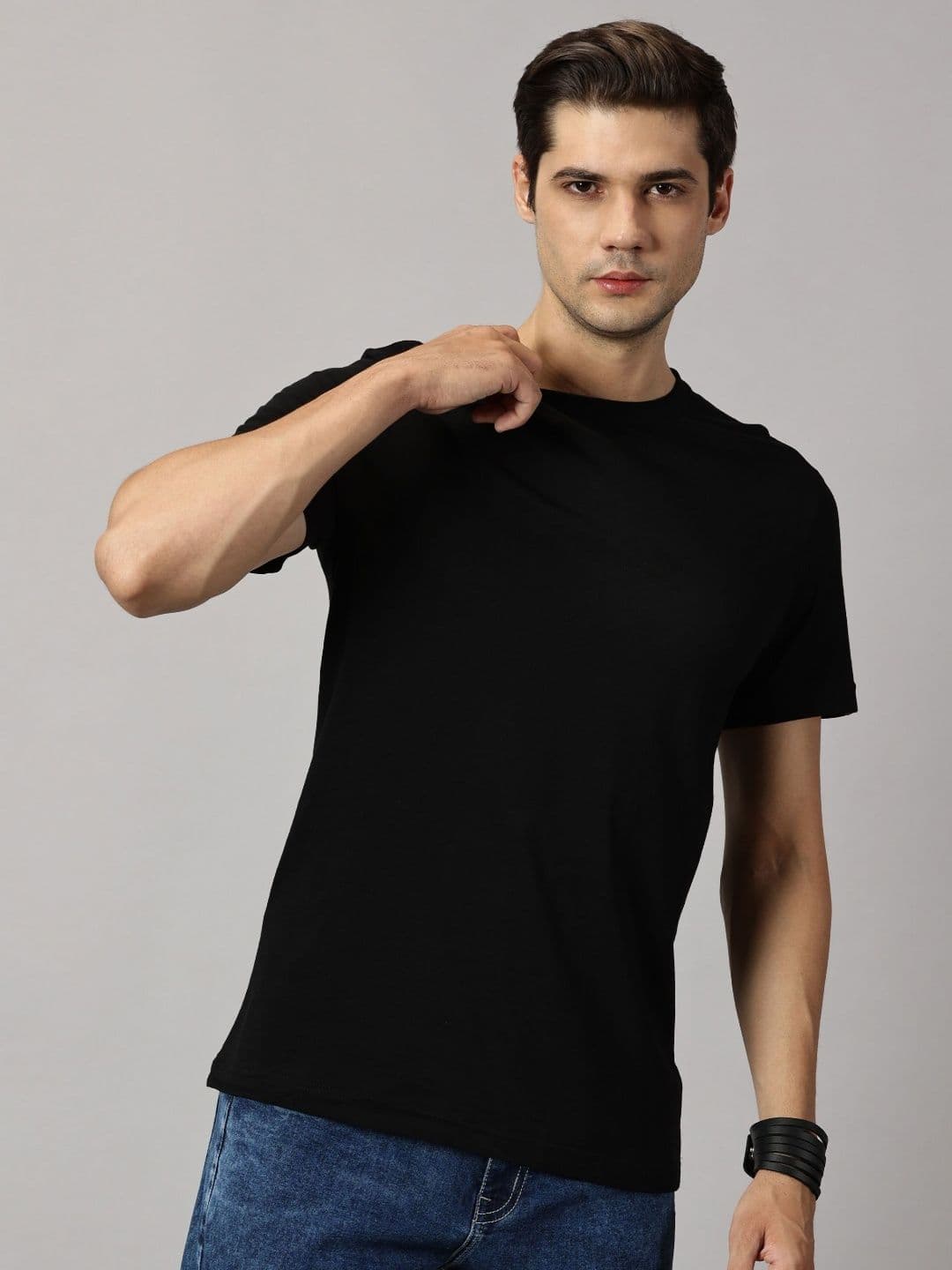 BLACK BUCK Men Essential Pure Pure Cotton Solid Crew Neck T-shirt - view 1