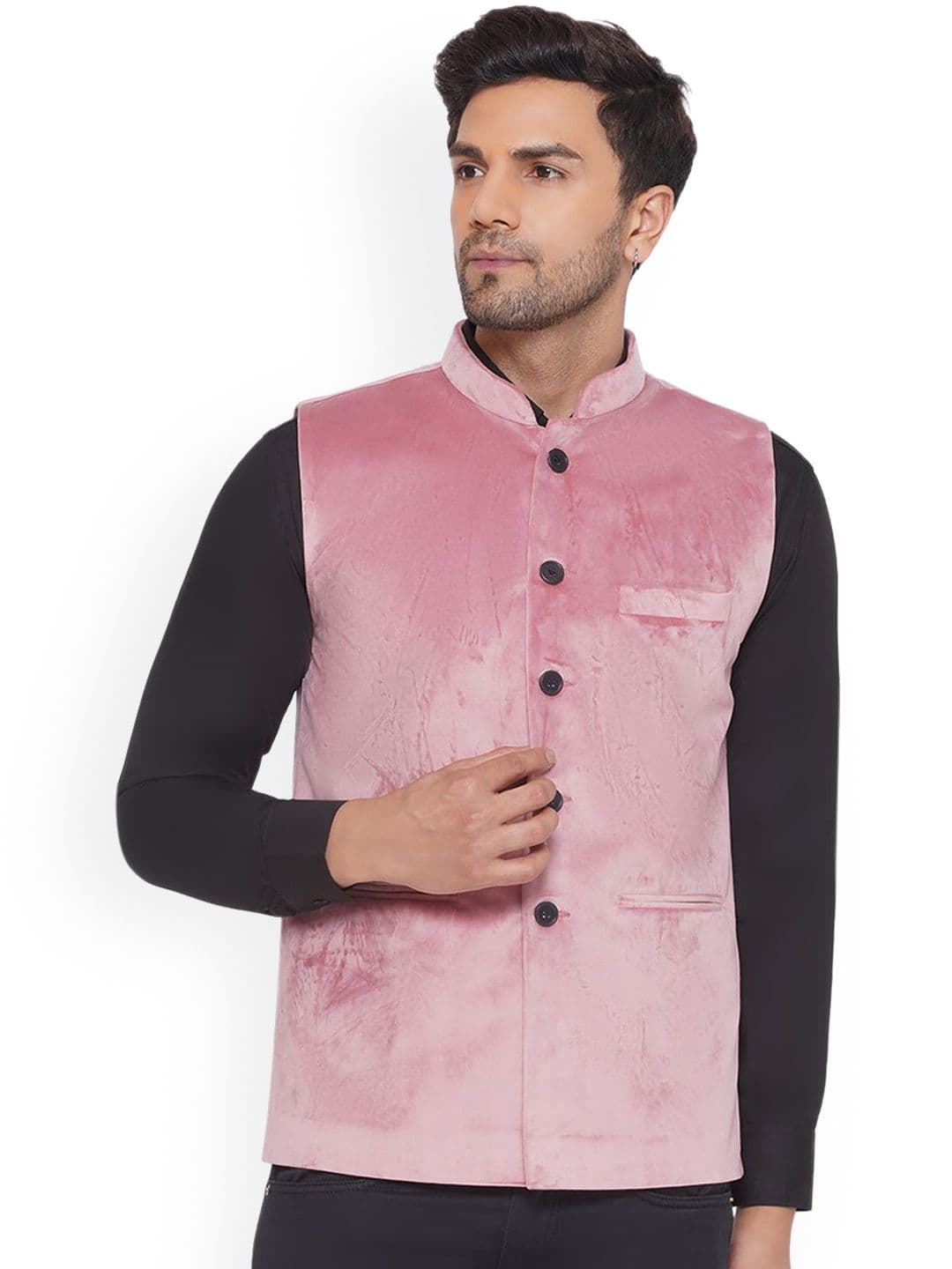 VEERA PARIDHAAN Velvet Nehru Jacket - view 1
