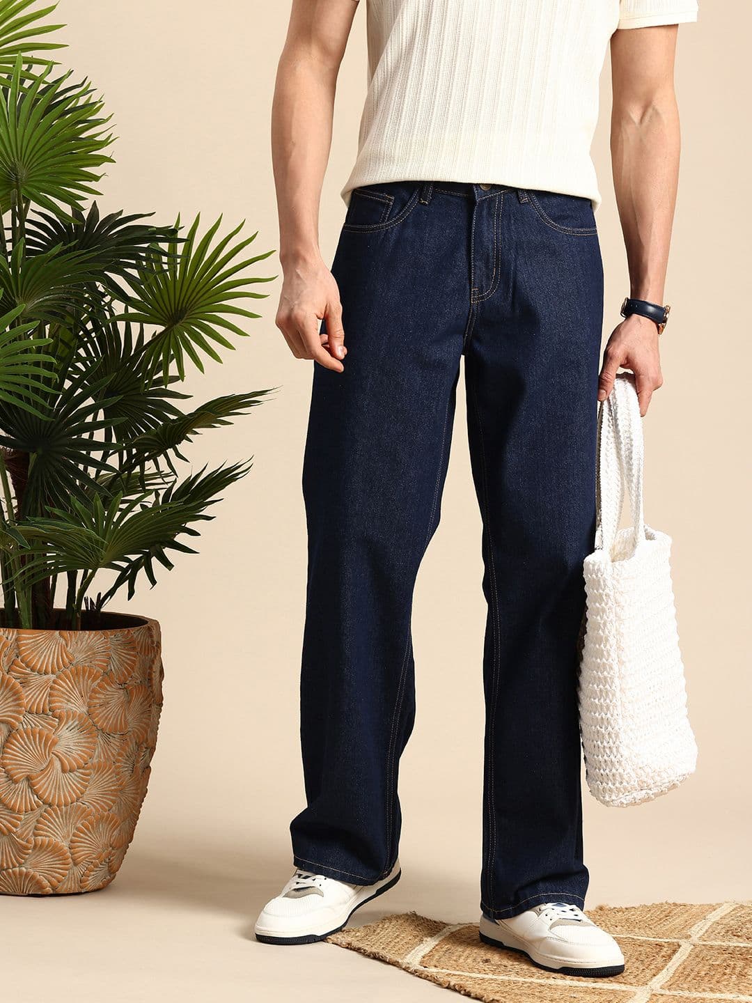 Mast & Harbour Men Smart Relaxed Fit Pure Cotton Jeans - view 1