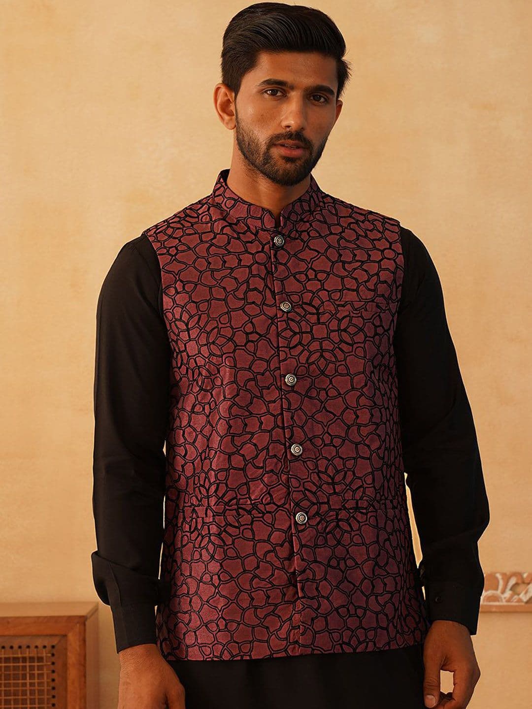 Jompers Embroidered Nehru Jacket - view 1