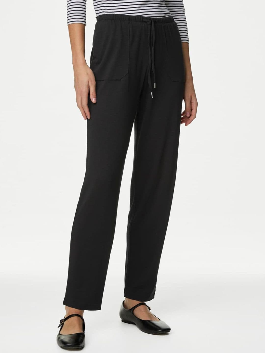 Marks & Spencer Jersey Drawstring Tapered Trousers - view 1