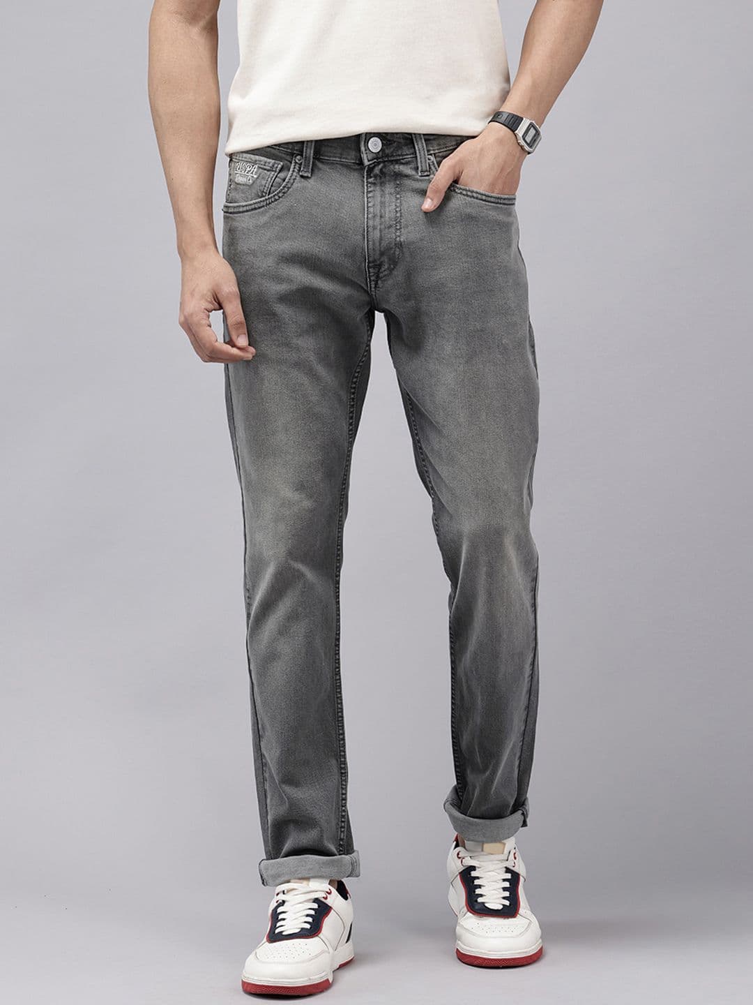 U.S. Polo Assn. Denim Co. Men Brandon Slim Tapered Fit Light Fade Stretchable Jeans - view 1