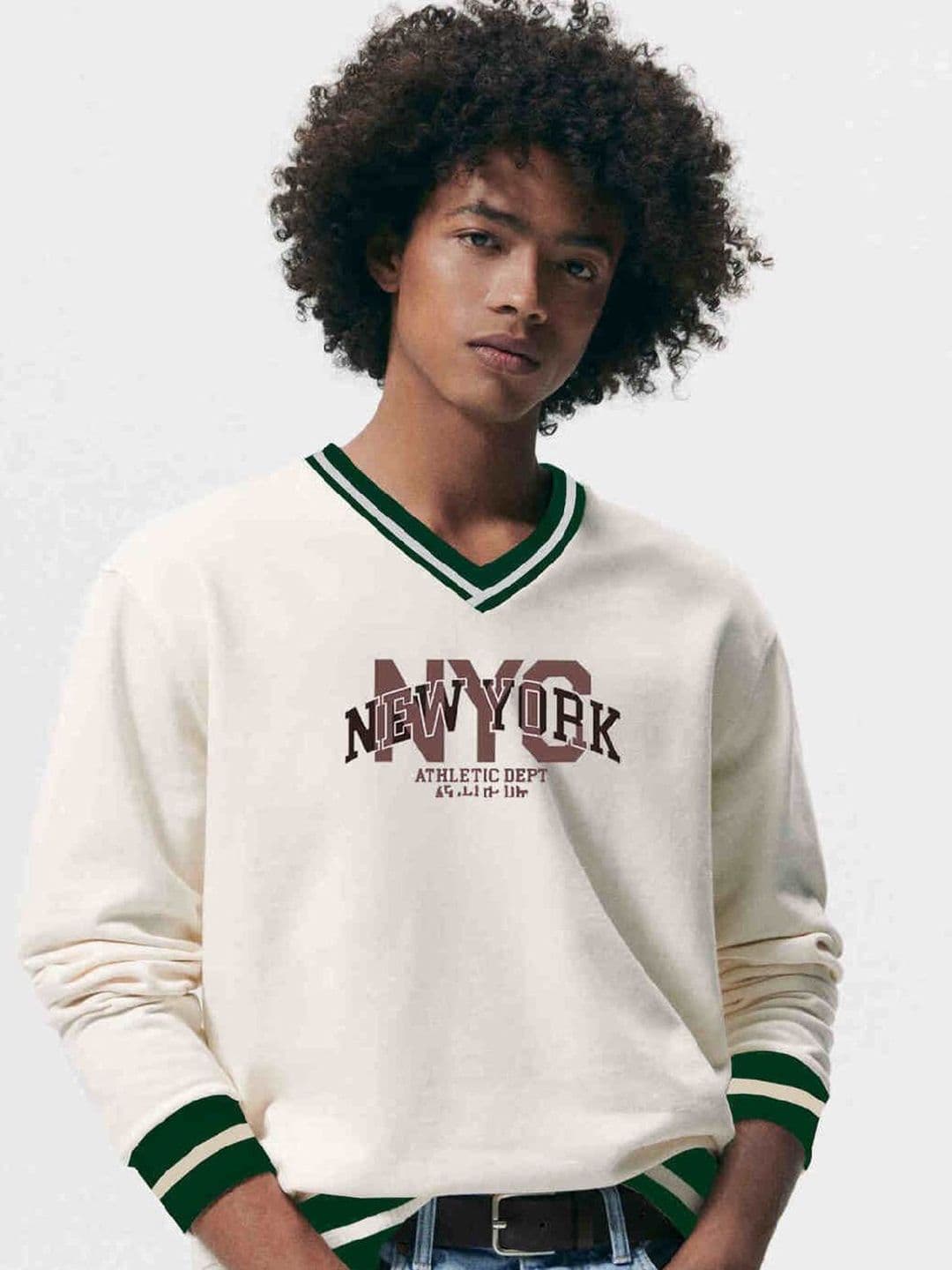 CLAFOUTIS Men Printed V-Neck Polyester Relaxed Fit Tshirt - view 1