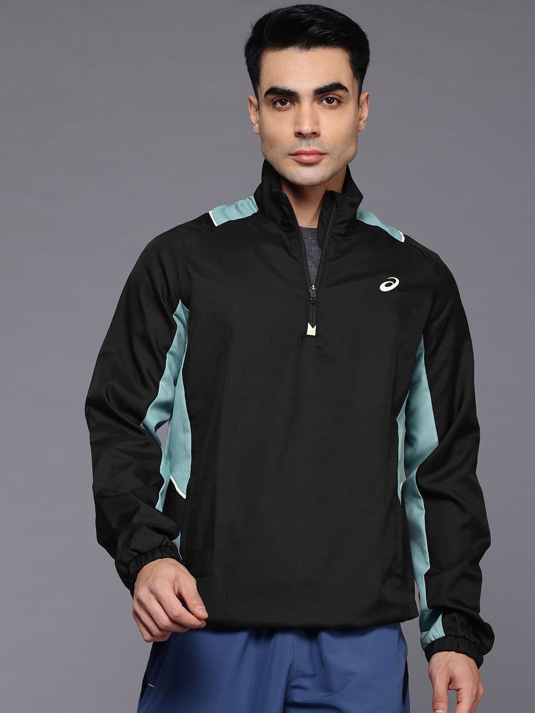 ASICS Colourblocked Raglan Sleeve Half Zipper Sweatshirt - view 1