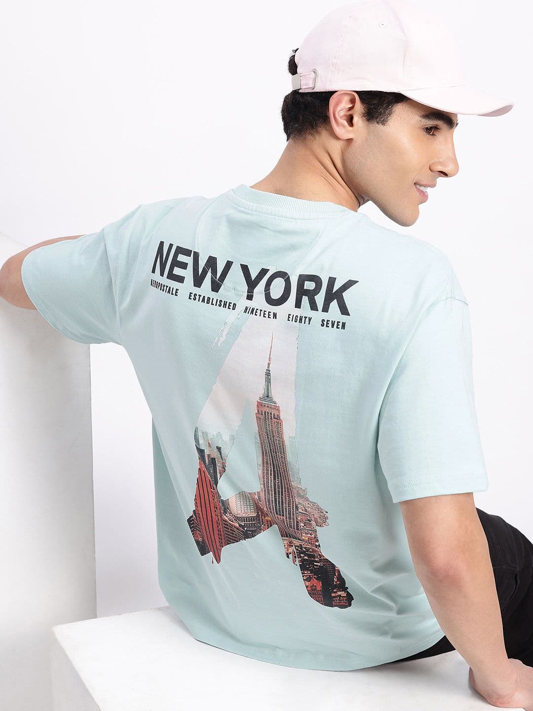 Aeropostale Pure Cotton Drop-Shoulder Sleeves Relaxed Fit Graphic Printed T-shirt - view 1