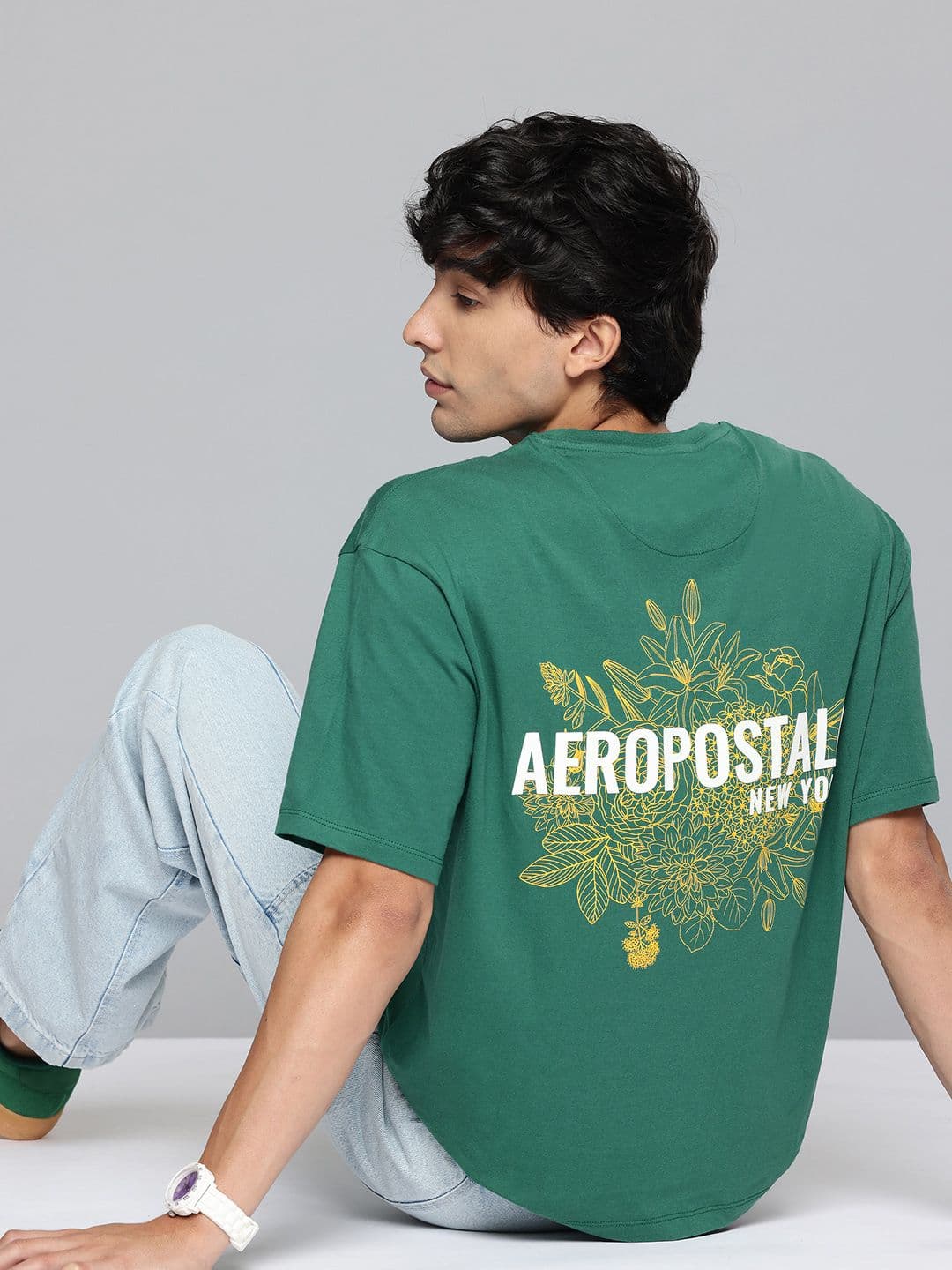 Aeropostale Brand Logo Print Relaxed Pure Cotton T-shirt - view 1