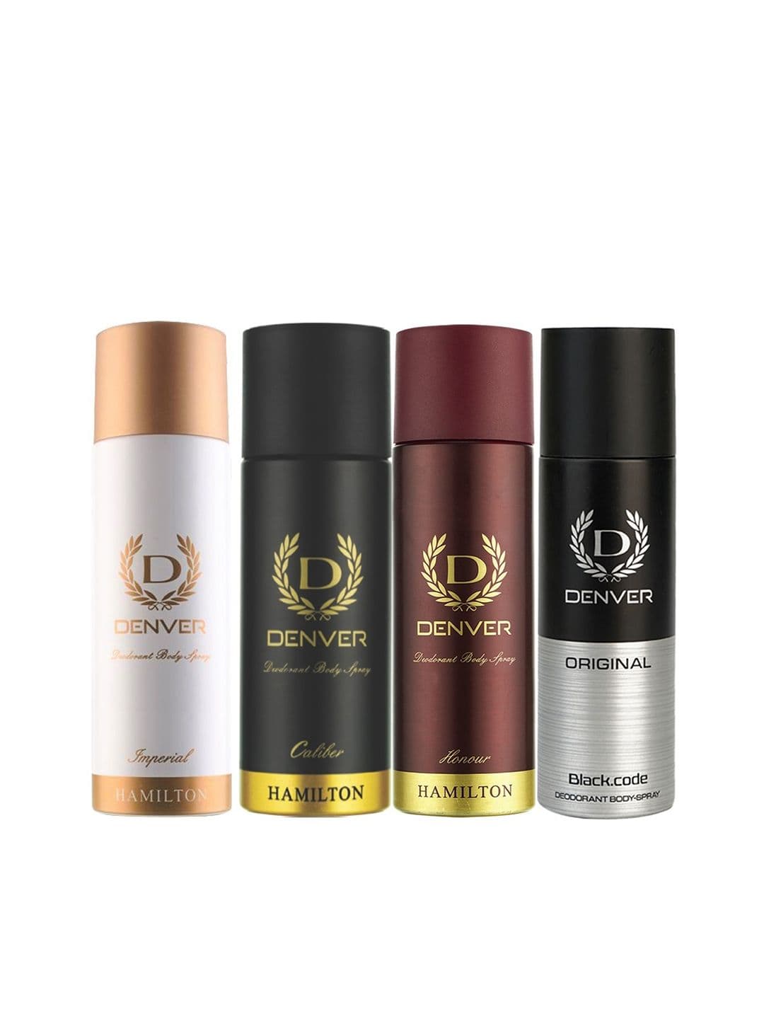 Denver Men Set of 4 Deodorant Spray 32g/50ml each - Black Code, Caliber, Honour & Imperial - view 1