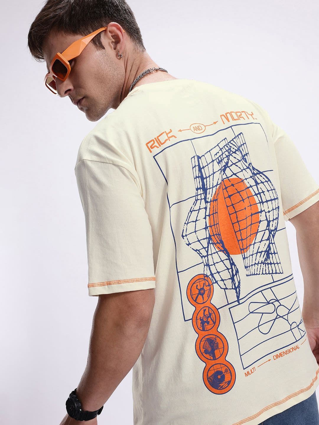 Kook N Keech Oversized Fit Rick & Morty Graphic Printed Pure Cotton T-shirt - view 1
