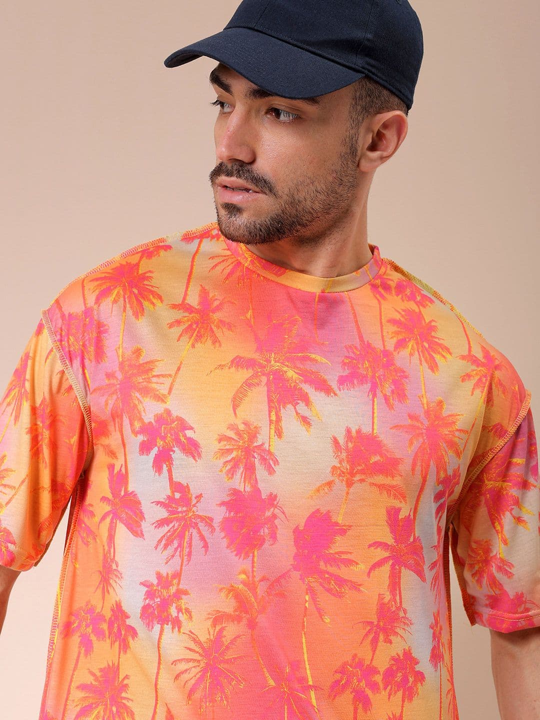 The Indian Garage Co Men Tie and Dye Round Neck Oversized T-shirt - view 1