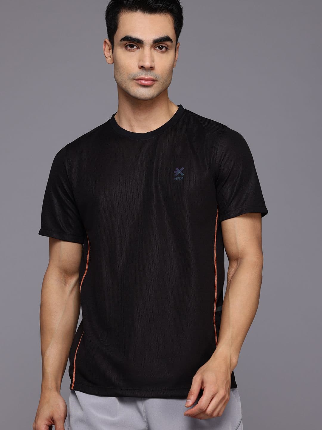 HRX by Hrithik Roshan Self-Design Rapid-Dry Running T-shirt - view 1