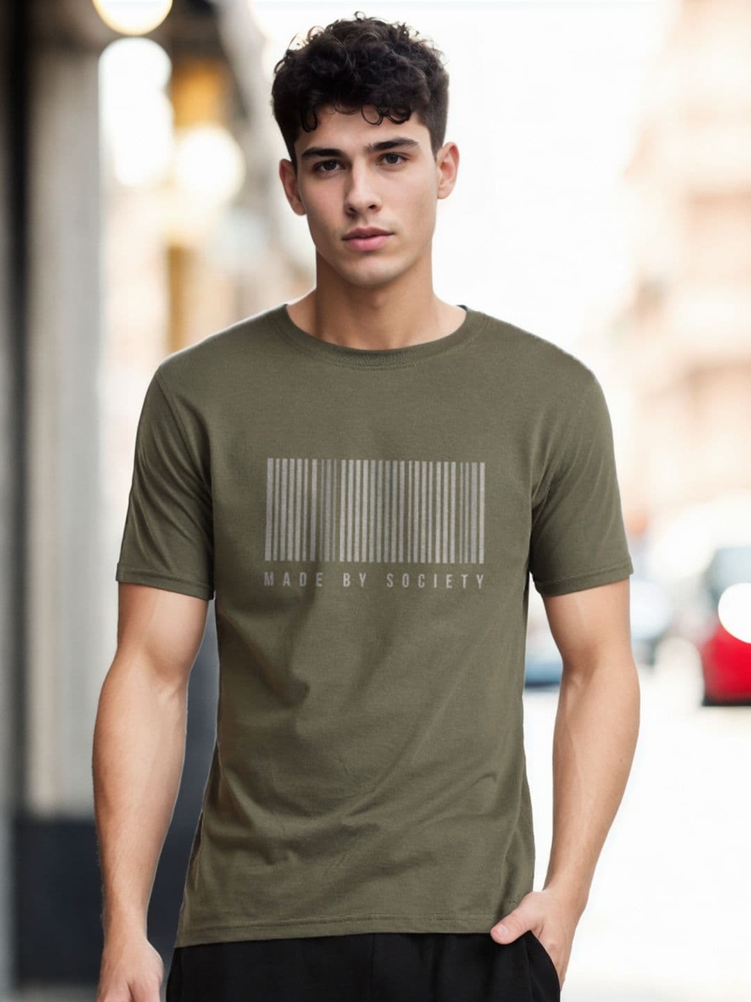 NOBERO Typography Printed Round Neck Cotton T-shirt - view 1