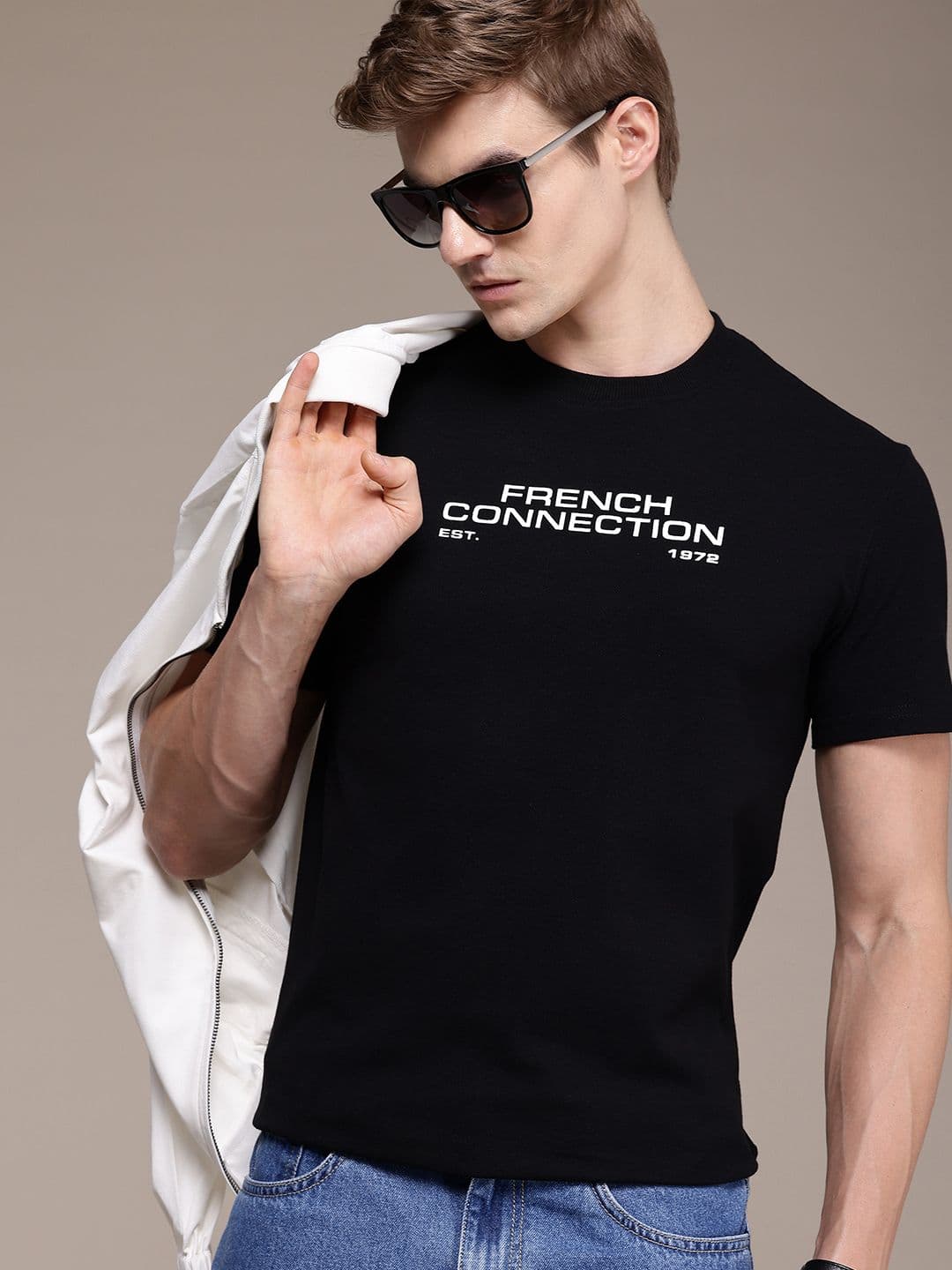 French Connection Men Typography Printed Bio Finish T-shirt - view 1