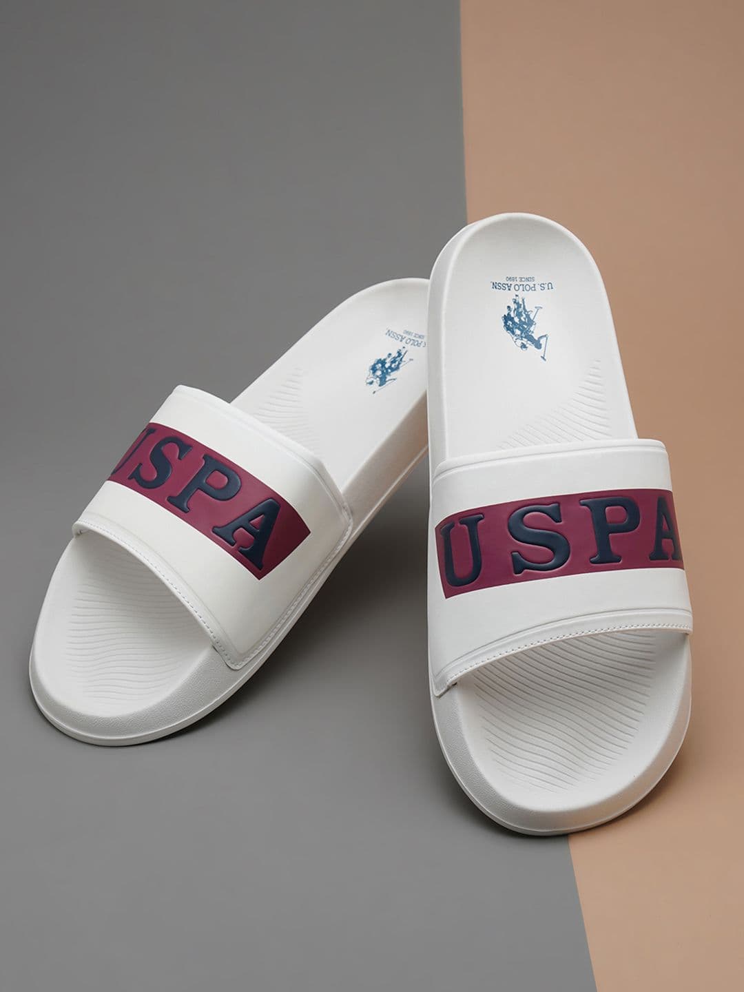 U.S. Polo Assn. Harvey 6.0 White comfort Sliders - view 1