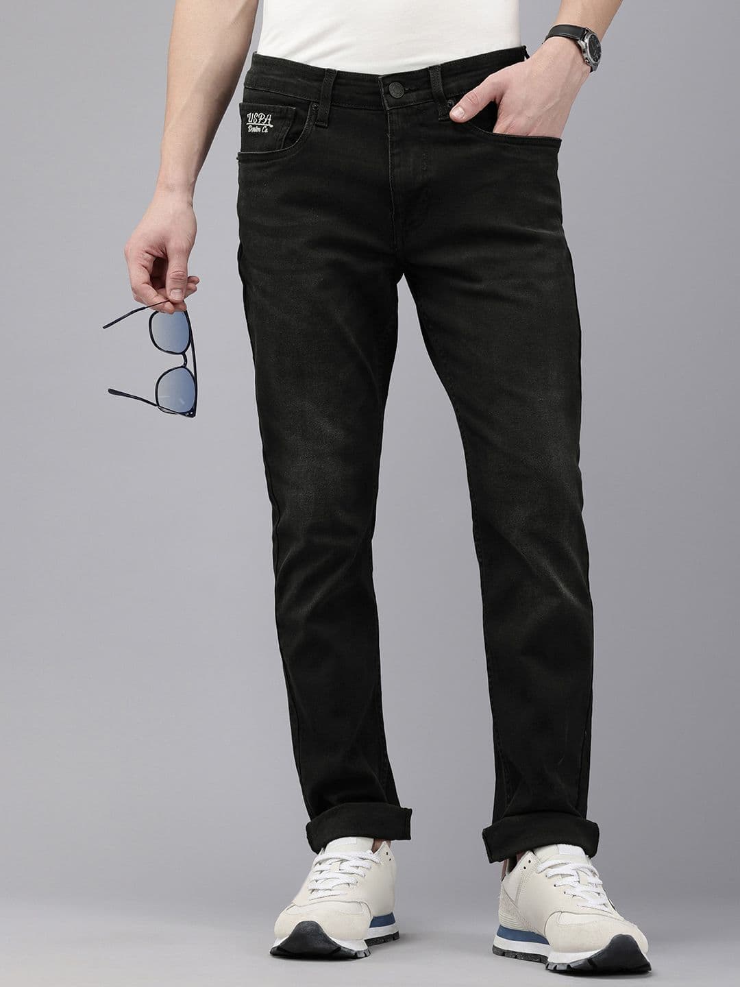 U.S. Polo Assn. Denim Co. Men Brandon Slim Tapered Light Fade Stretchable Jeans - view 1