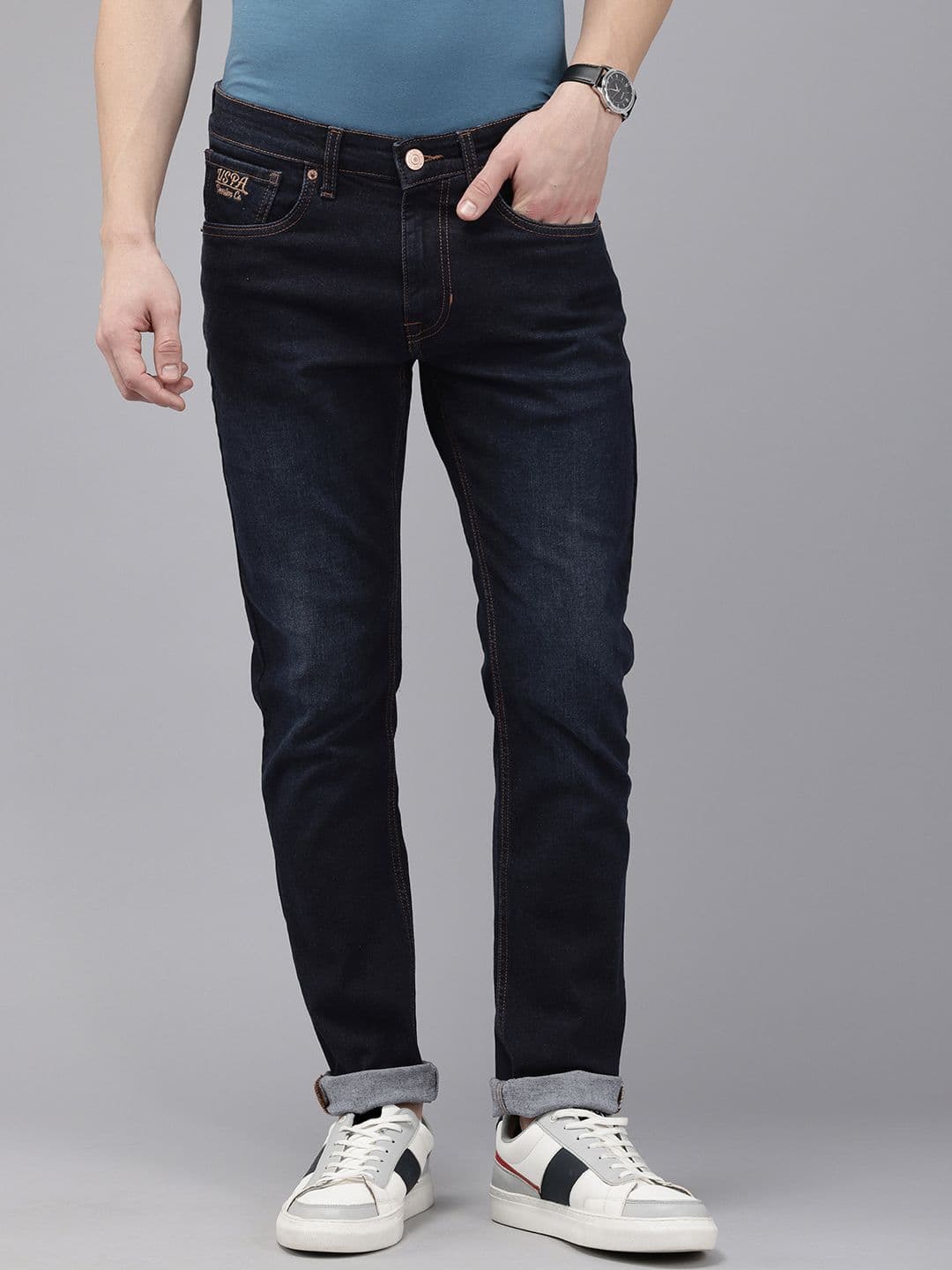 U.S. Polo Assn. Denim Co. Men Brandon Slim Tapered Fit Light Fade Stretchable Jeans - view 1