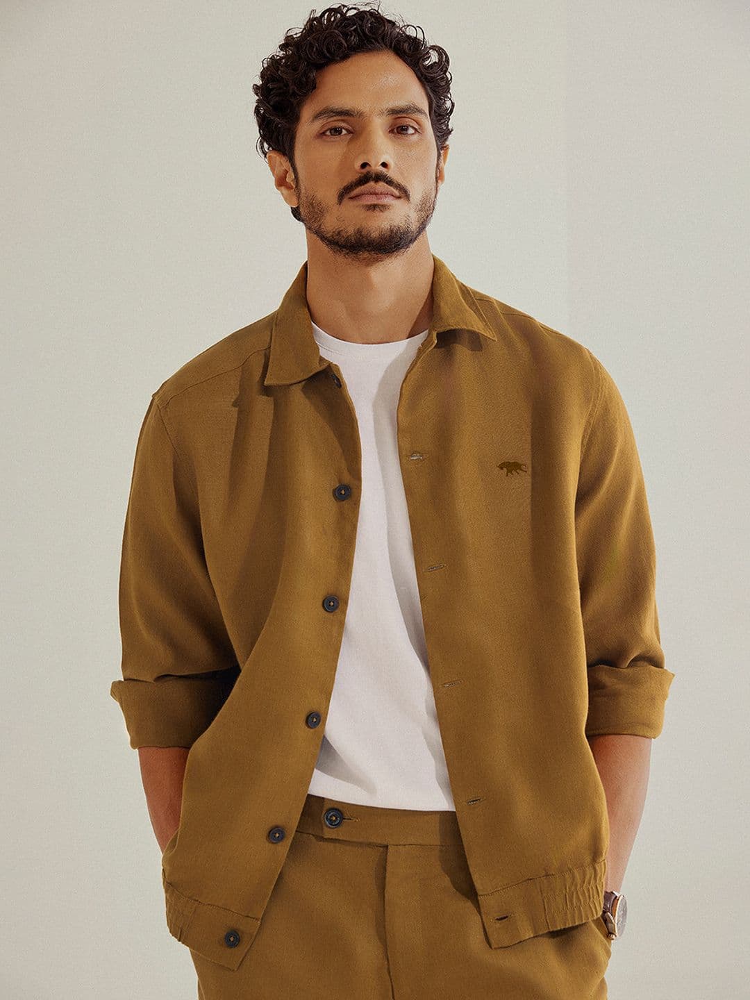 Andamen Casual Men Solid Spread Collar Bomber Jacket - view 1