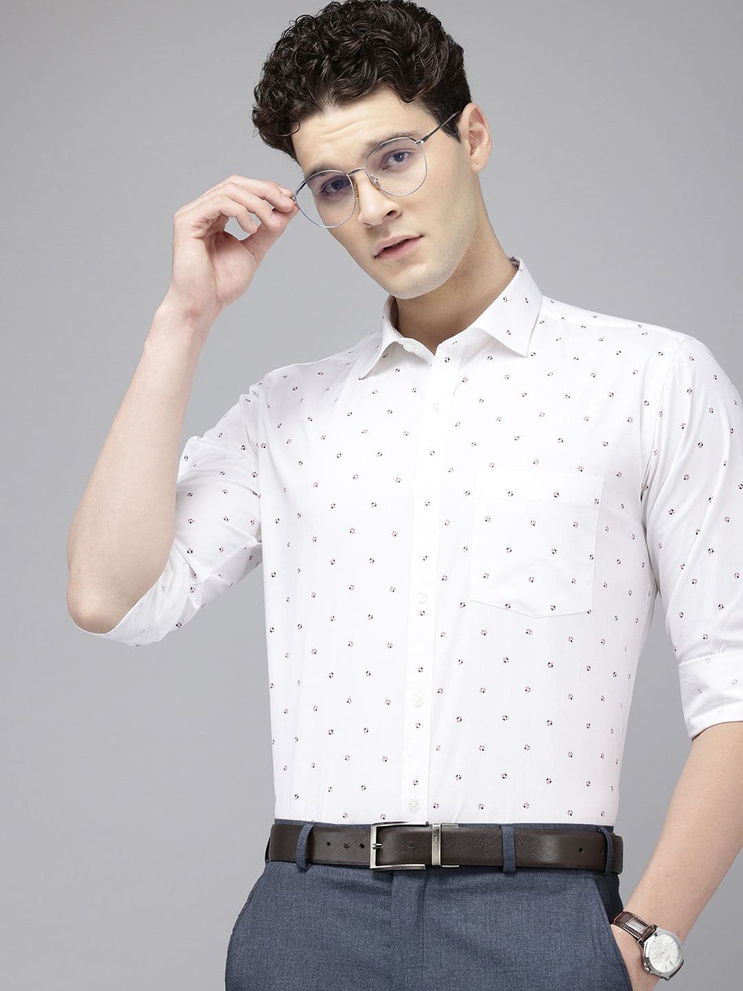 Park Avenue Pure Cotton Slim Fit Printed Formal Shirt - view 1