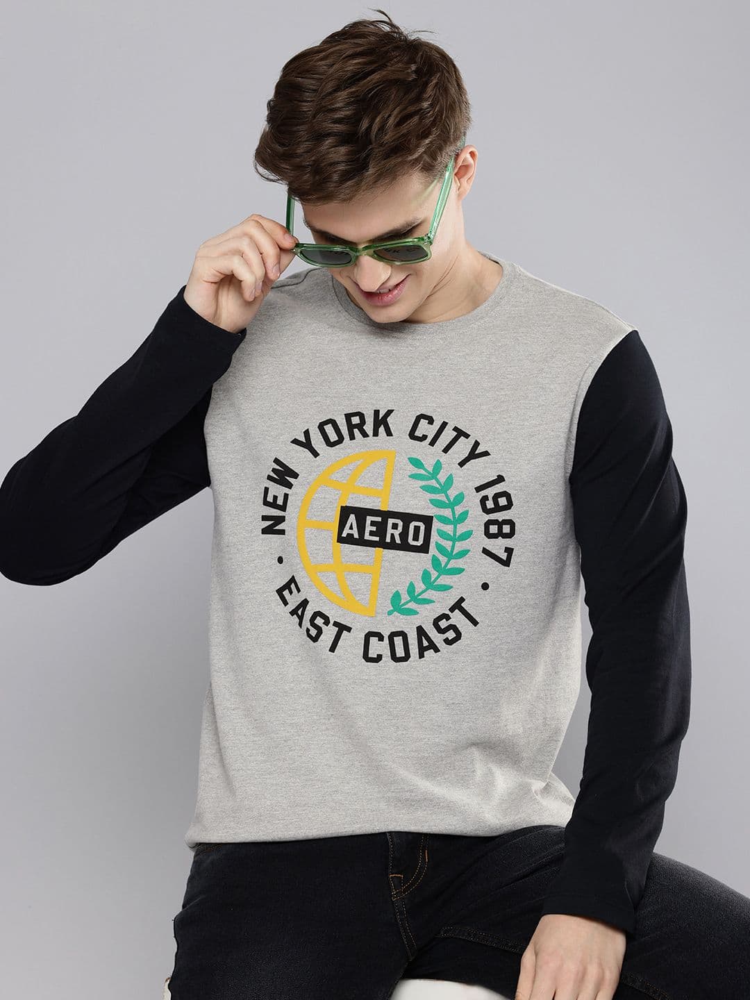 Aeropostale Colourblocked Brand Logo Printed T-shirt - view 1