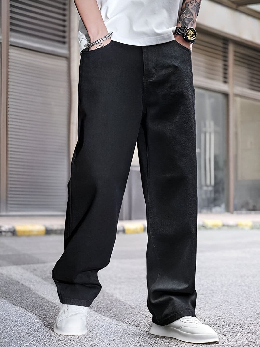 Ben Martin Men Jean Wide Leg High-Rise Stretchable Jeans - view 1