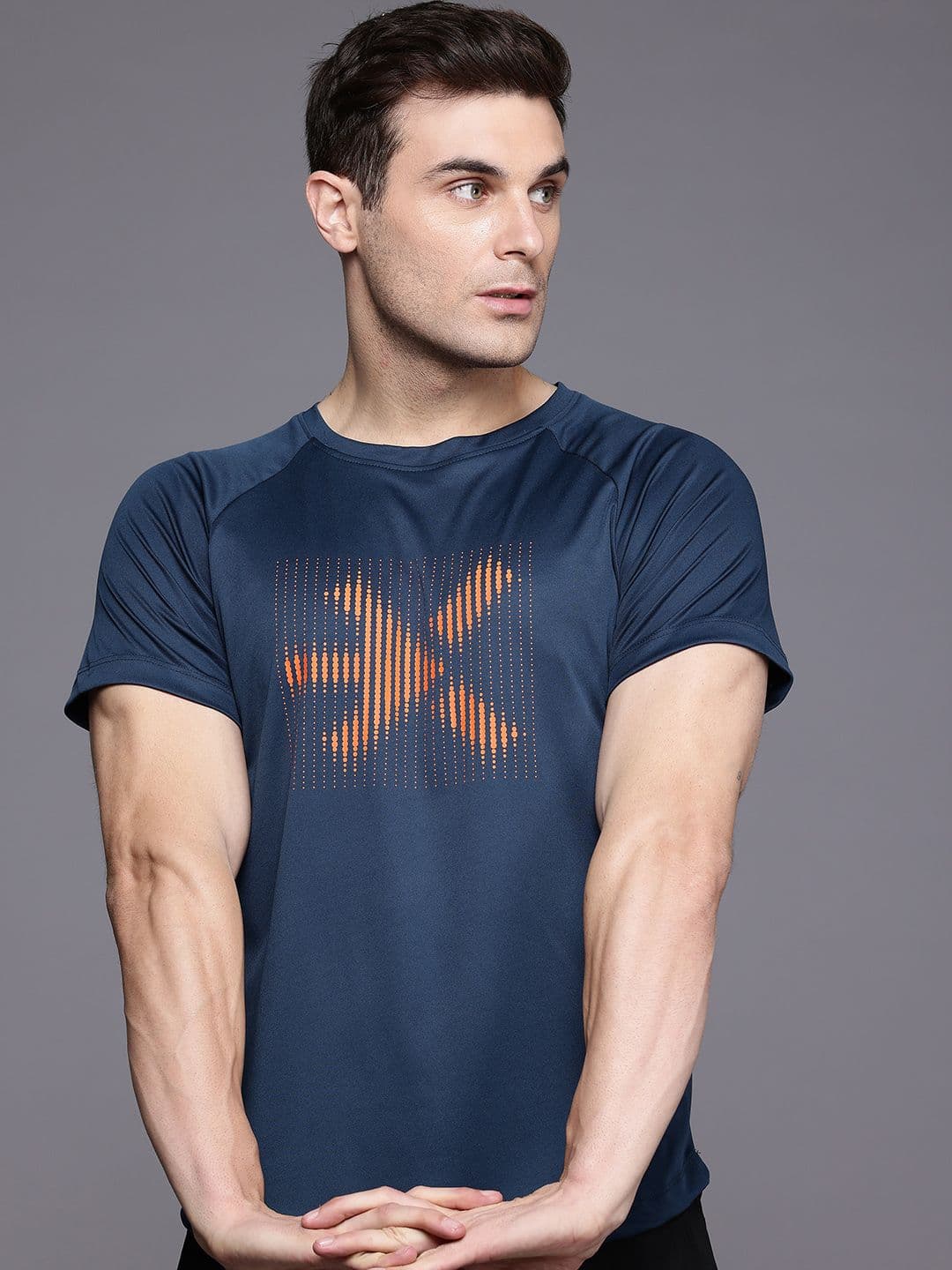 HRX by Hrithik Roshan Men Brand Logo Printed Rapid-Dry Training T-shirt - view 1