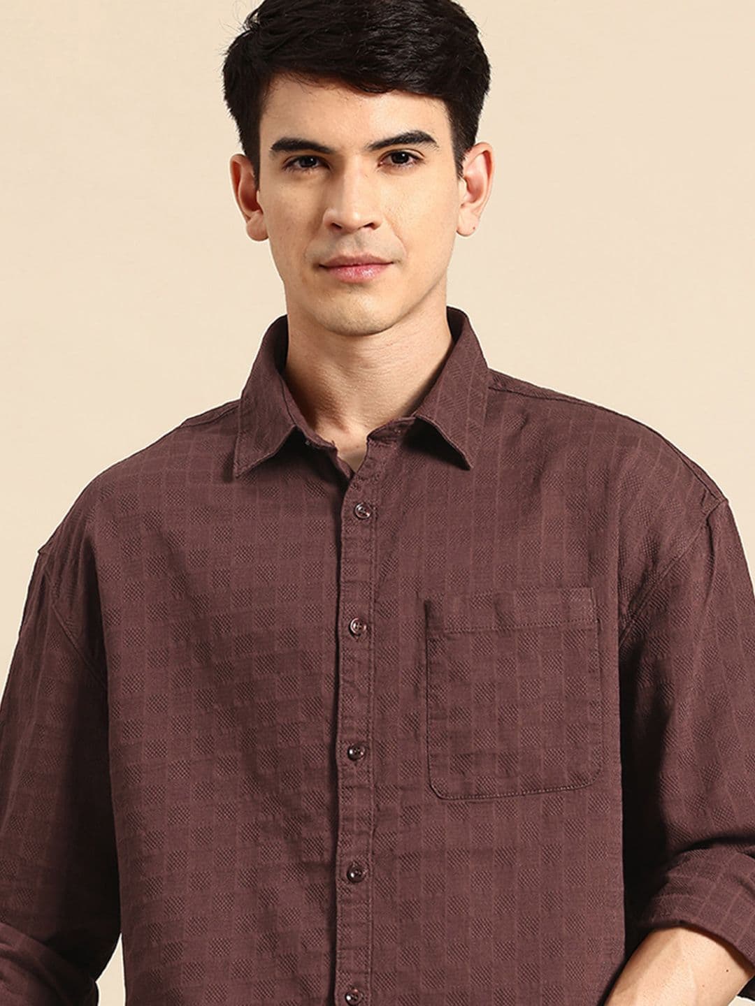 Mast & Harbour Cotton Self Design Casual Shirt - view 1