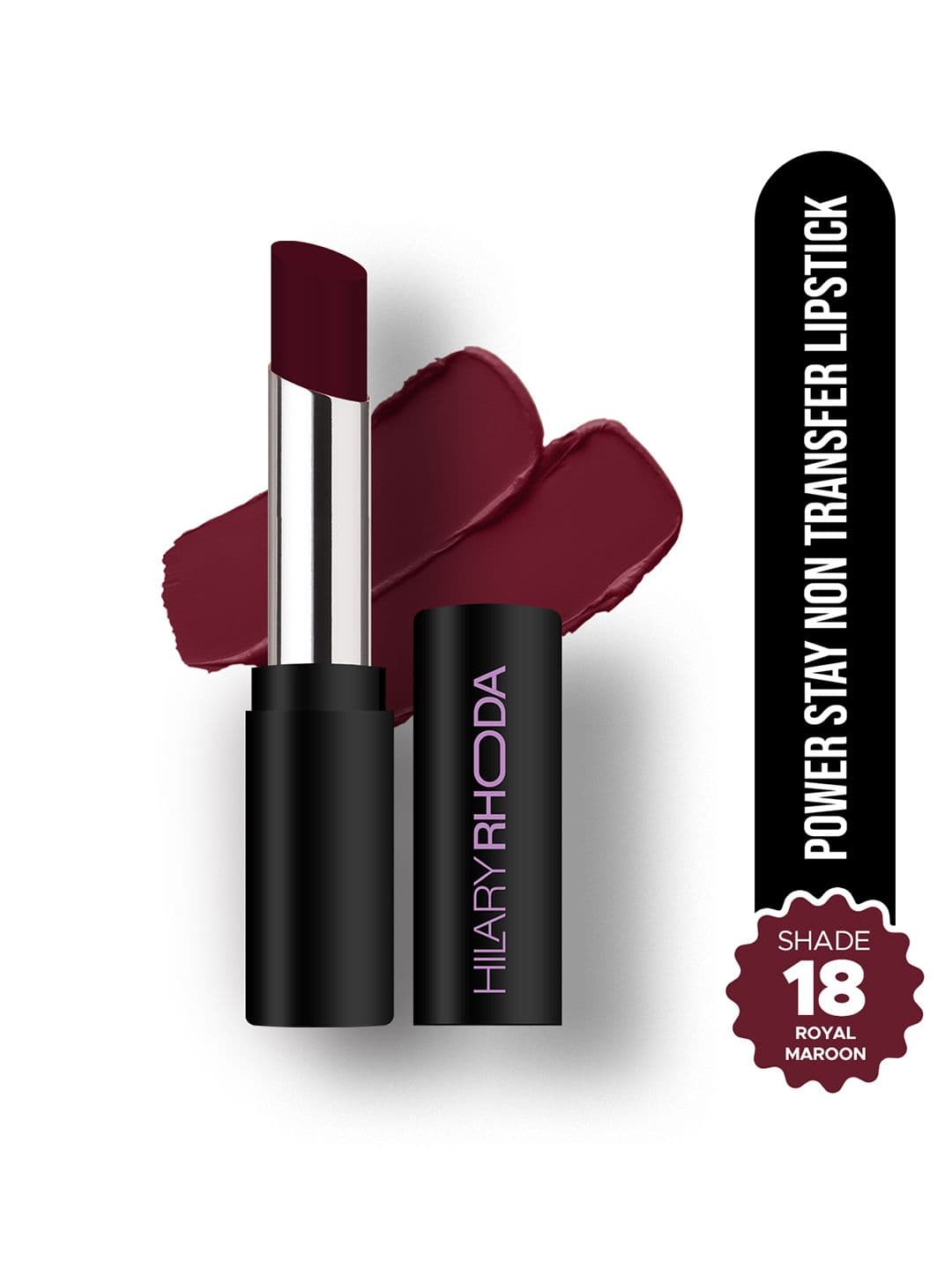 Hilary Rhoda Power Stay Non-Transfer Matte Lipstick with Shea Butter - Royal Maroon 18 - view 1