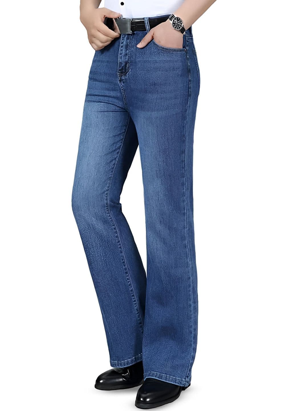 Ben Martin Men Jean Bootcut High-Rise Light Fade Stretchable Jeans - view 1