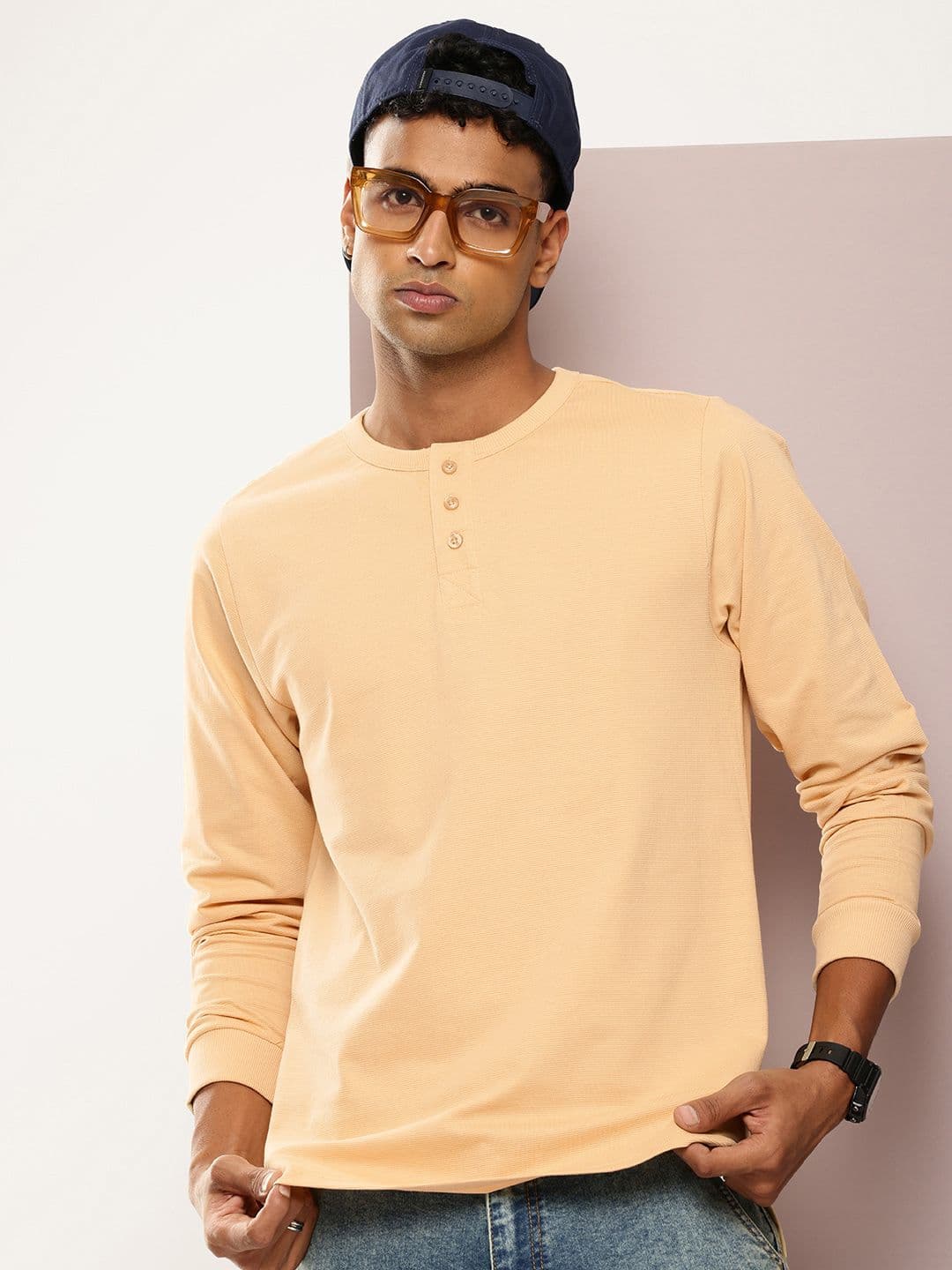 DILLINGER Men Henley Neck T-shirt - view 1