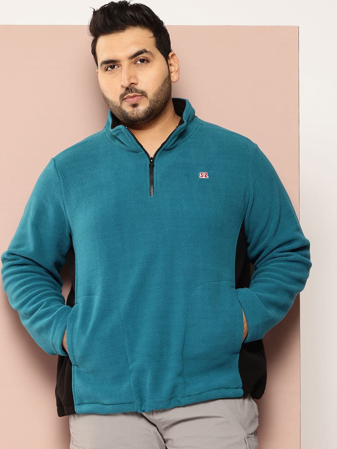 Sztori Men Plus Size Colourblocked Outdoor Tailored Jacket - view 1