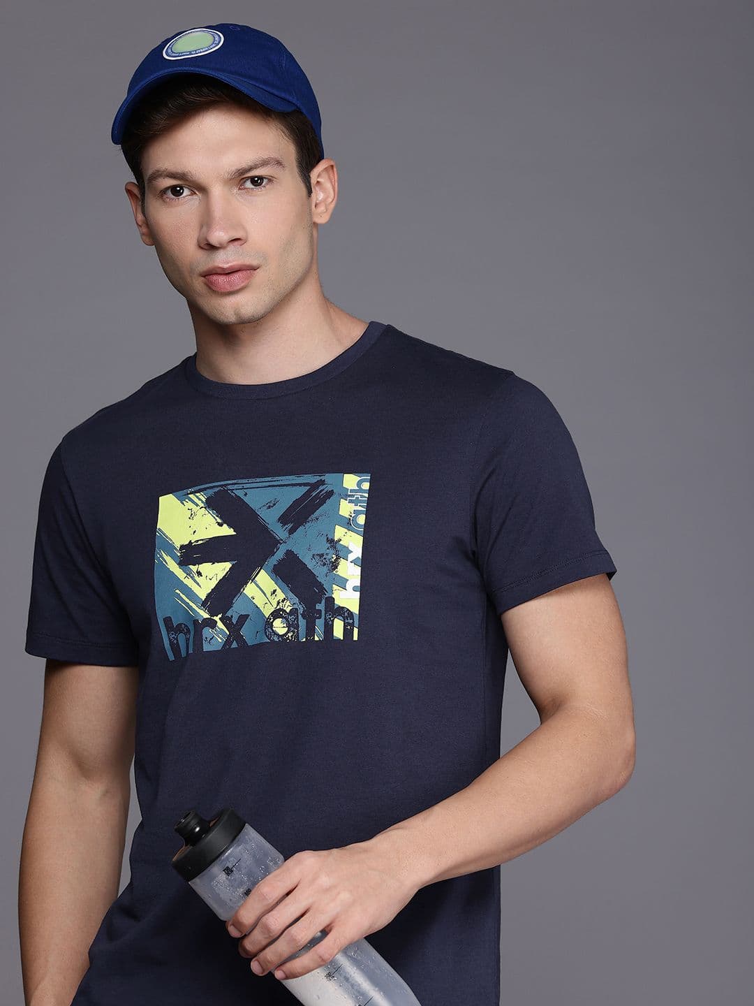 HRX by Hrithik Roshan Men Printed Rapid-Dry Training T-shirt - view 1