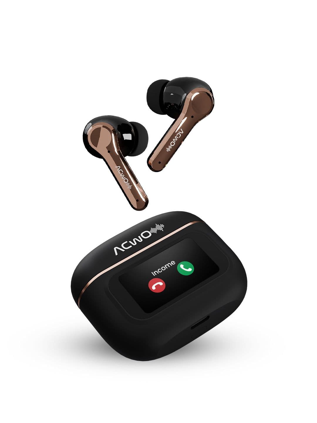 ACwO DwOTS Touch Golden Black TWS 1.45\" Smart Touch HD Display ANC Upto 32dB Earbuds - view 1