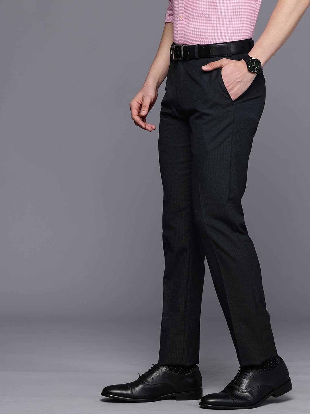 Raymond Men Striped Slim Fit Formal Trousers - view 1