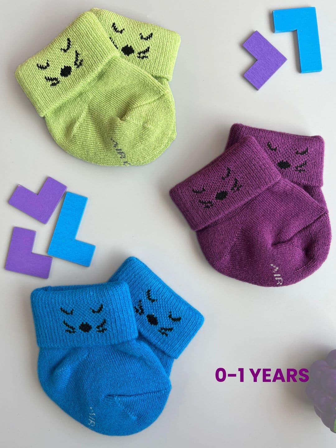 AIR GARB KidsUnisex Pack Of 3 kittensPatterned Ankle Length Socks - view 1