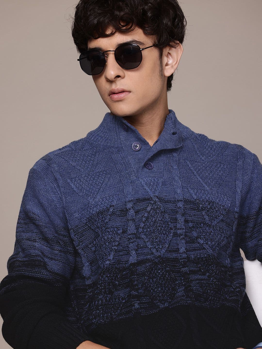 Roadster Men Cable Knit Pullover - view 1
