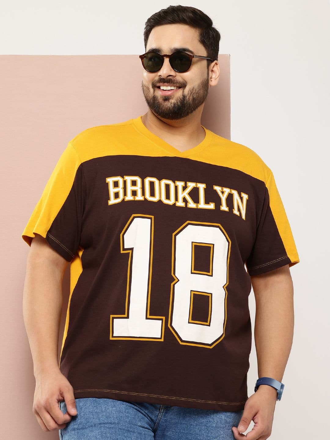 Sztori Men Plus Size Typography Colourblocked Pure Cotton T-shirt - view 1