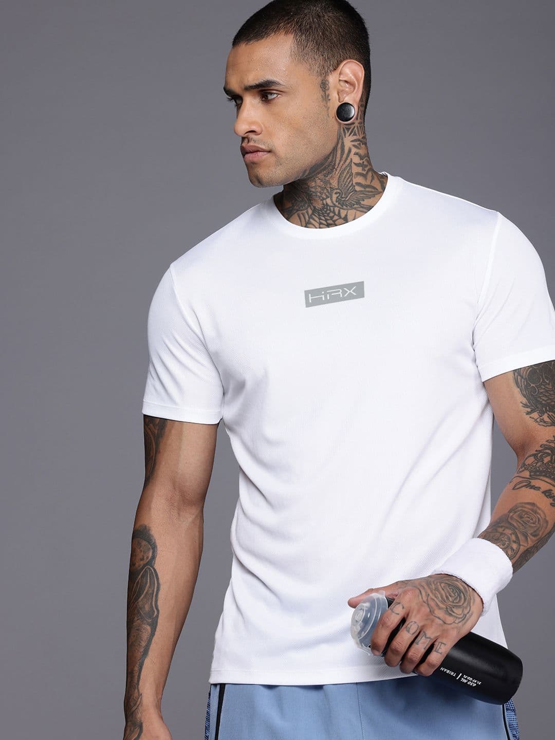 HRX by Hrithik Roshan Men Brand Logo Printed Rapid-Dry Training T-shirt - view 1