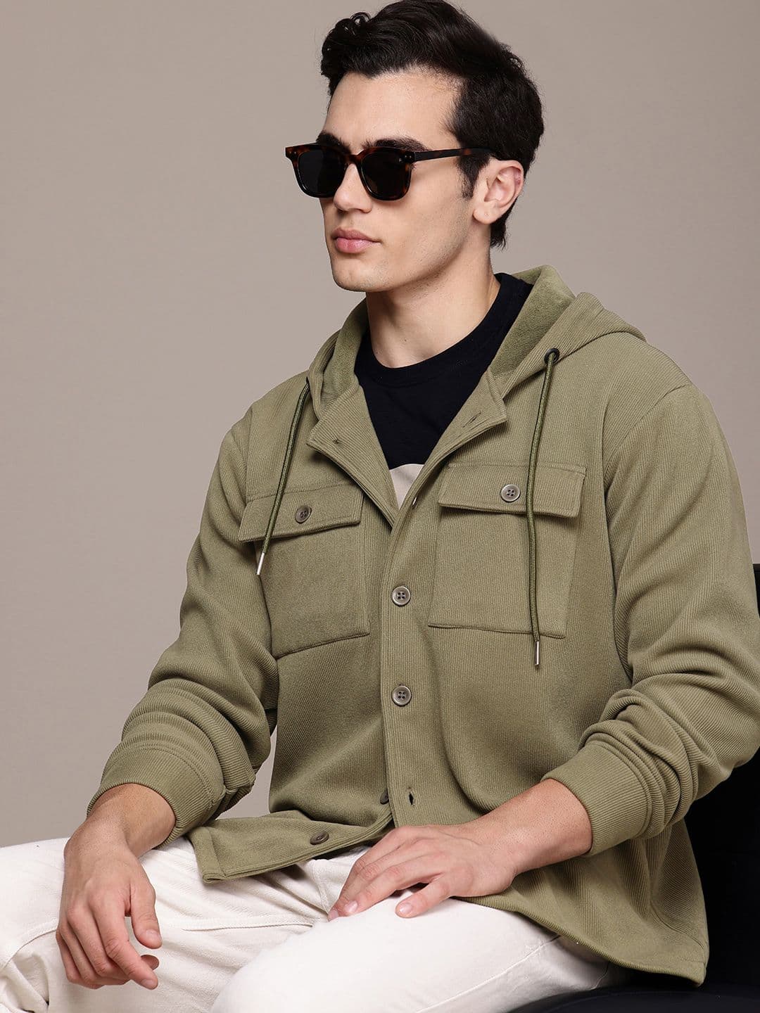 French Connection Outdoor Open Front Hooded Jacket - view 1