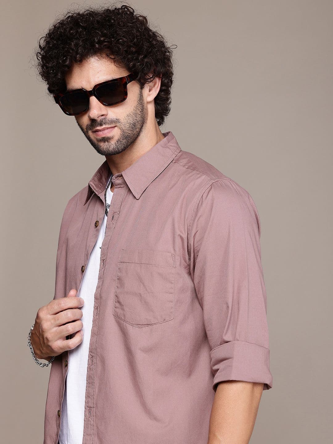 The Roadster Lifestyle Co. Solid Pure Cotton Casual Shirt - view 1