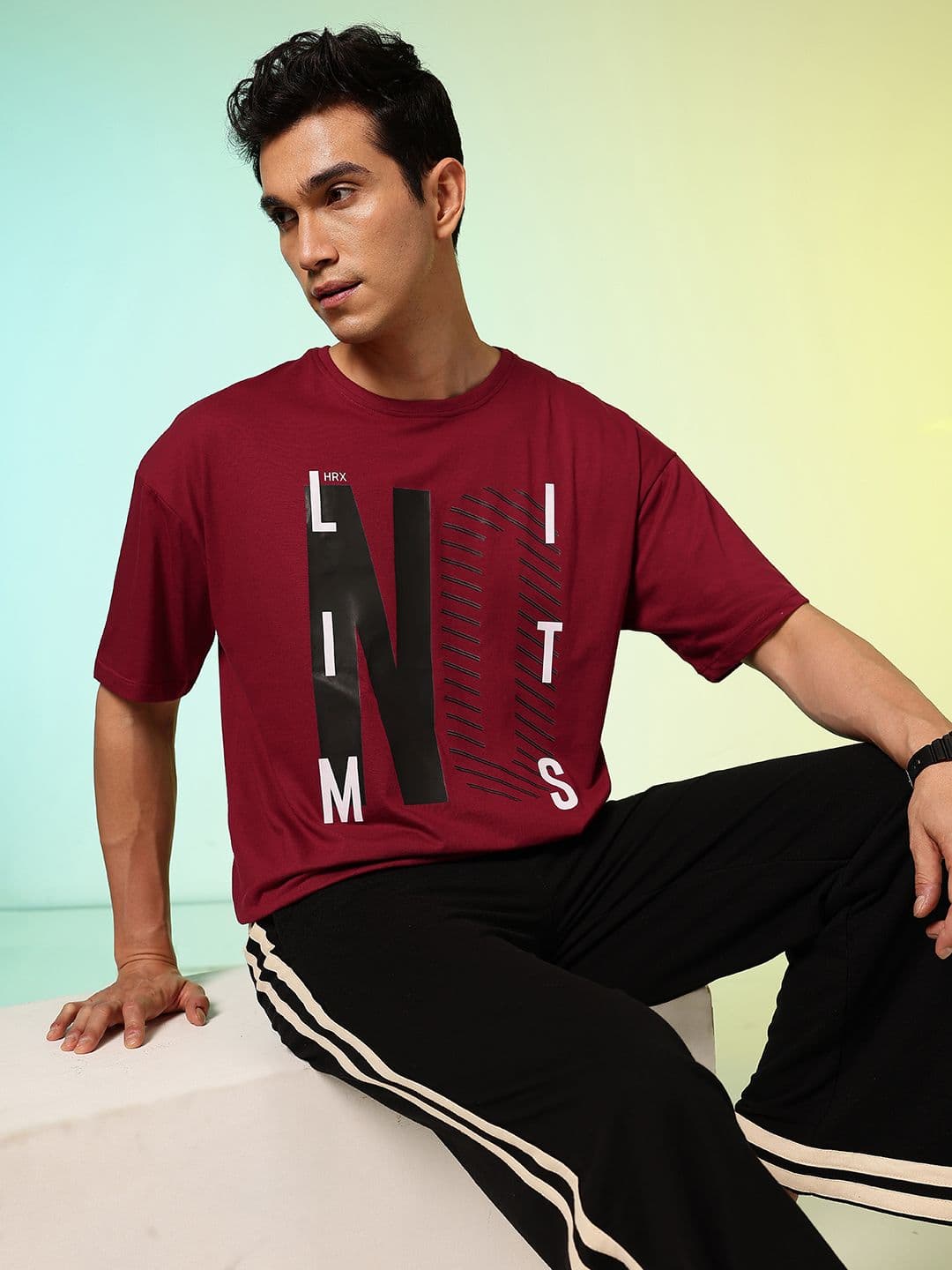 HRX by Hrithik Roshan Men Typography Printed Pure Cotton T-shirt - view 1