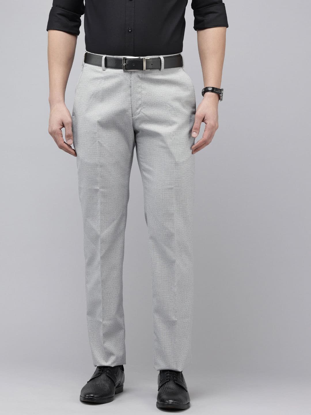 Park Avenue Men Textured Formal Trousers - view 1