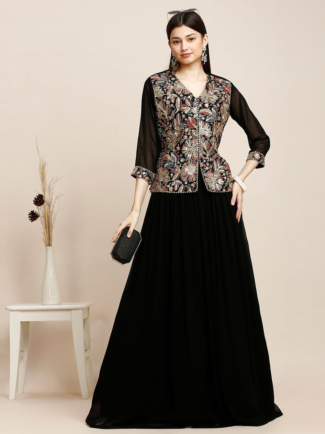 MADHURAM Women Embroidered Ready to Wear Lehenga Choli - view 1