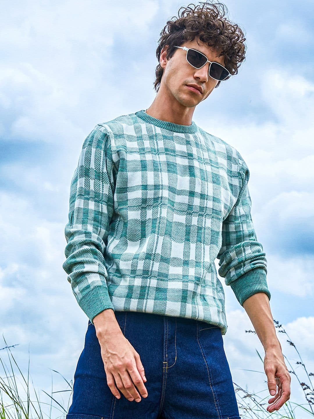 CAHOOT Men Woollen Checked Pullover Sweaters - view 1